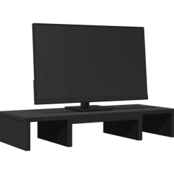 Elektronica*vidaXL Monitorstandaard verstelbaar 60x24x10,5 cm bewerkt hout Zwart