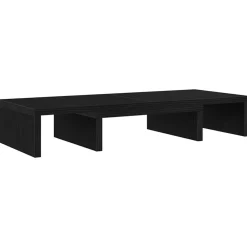 Elektronica*vidaXL Monitorstandaard verstelbaar 60x24x10,5 cm bewerkt hout Zwart eiken