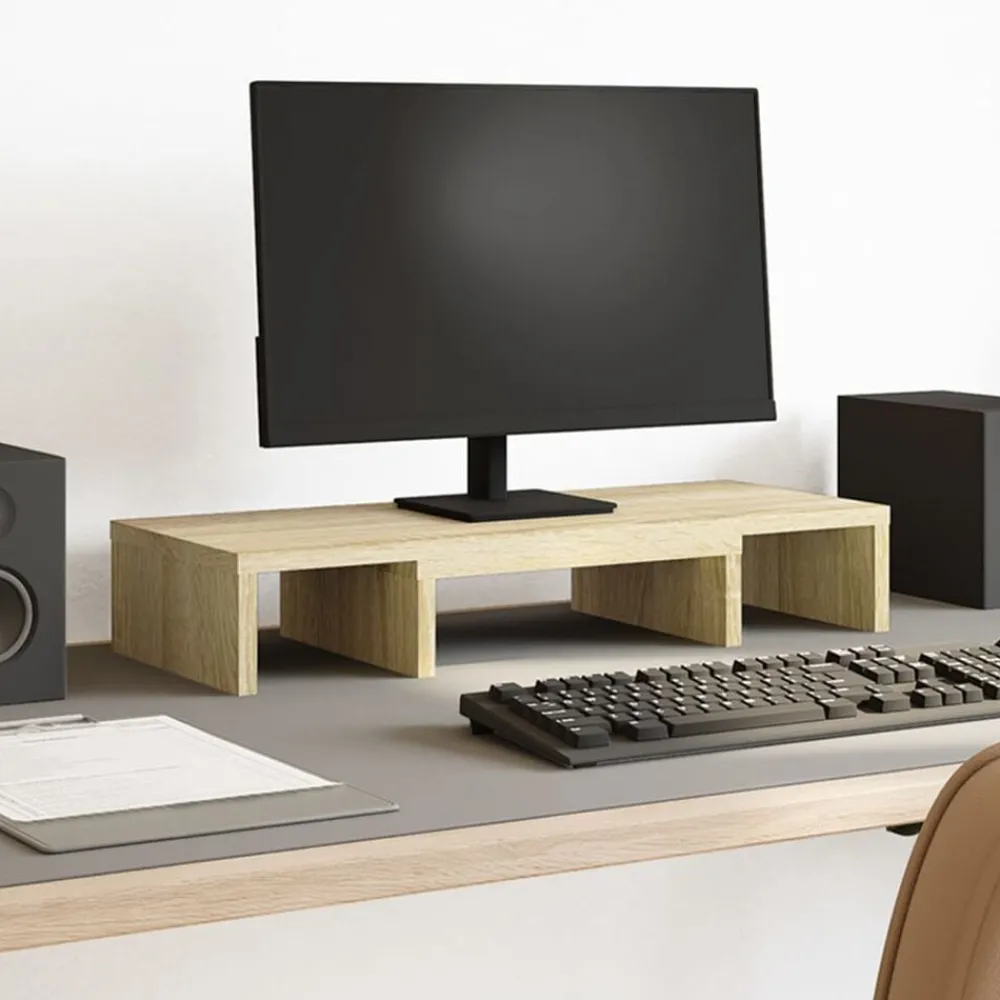 Monitorstandaard verstelbaar 60x24x10,5 cm hout>vidaXL Discount