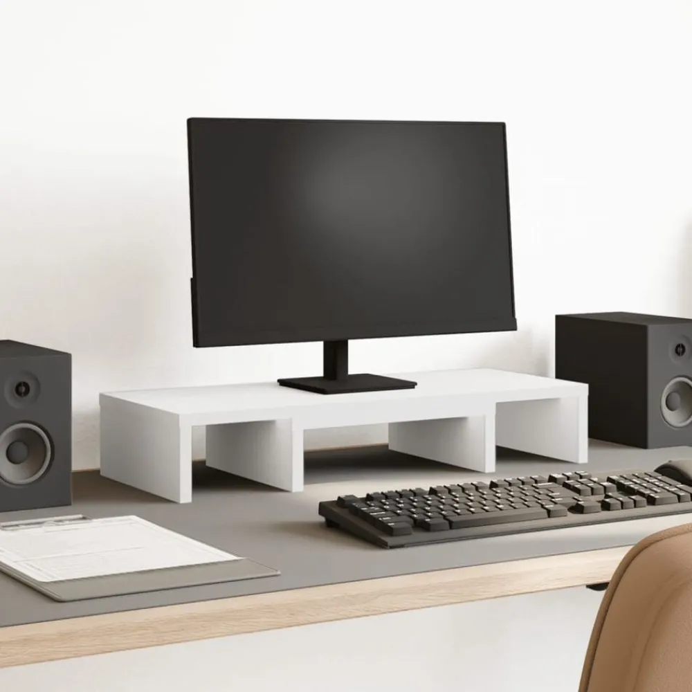 Monitorstandaard verstelbaar 60x24x10,5 cm bewerkt hout>vidaXL Sale