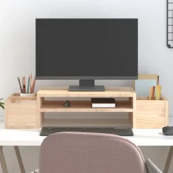 Monitorstandaard 70x27,5x15 cm massief grenenhout>vidaXL Online