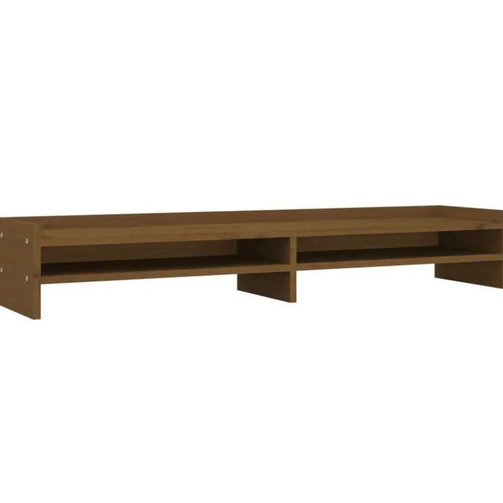 Monitorstandaard 100x24x16 cm massief grenenhout>vidaXL Hot
