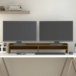 Monitorstandaard 100x24x16 cm massief grenenhout>vidaXL Hot