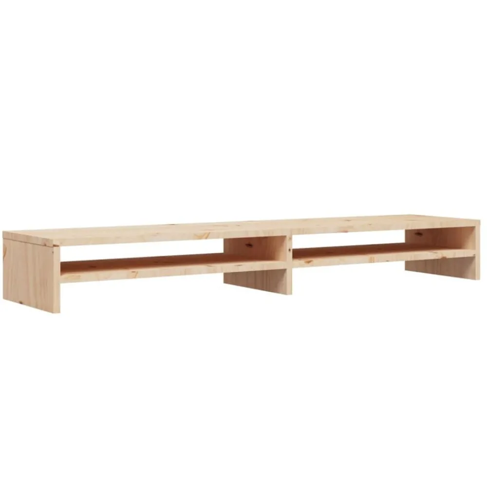 Tv-Meubels*vidaXL Monitorstandaard 100x24x13 cm massief grenenhout Naturel