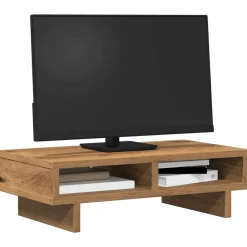 Elektronica*vidaXL Monitorstandaard 50x27x15 cm bewerkt hout artisanaal kleur Eiken