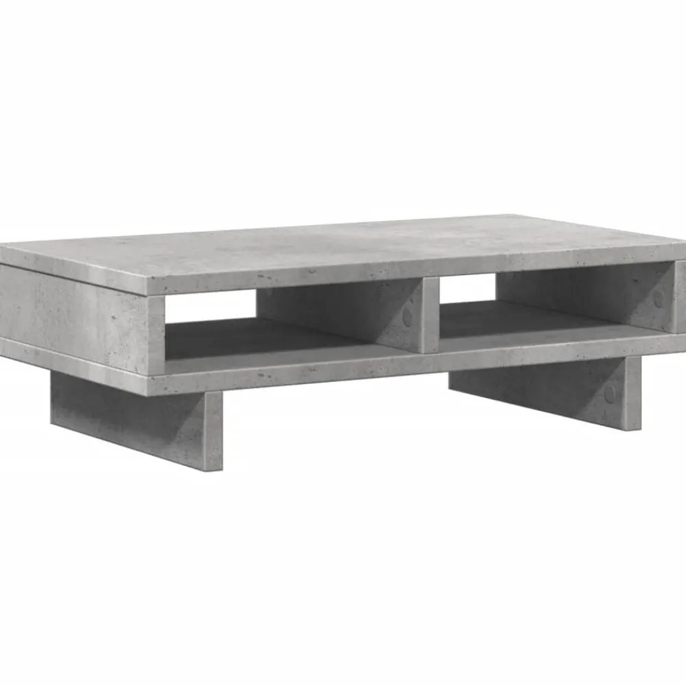 Elektronica*vidaXL Monitorstandaard 50x27x15 cm bewerkt hout Betongrijs