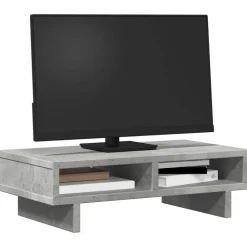 Elektronica*vidaXL Monitorstandaard 50x27x15 cm bewerkt hout Betongrijs
