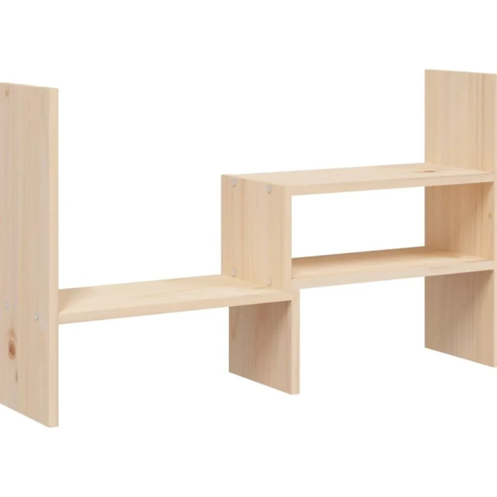 Elektronica*vidaXL Monitorstandaard (39-72)x17x43 cm massief grenenhout Naturel