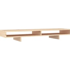 Elektronica*vidaXL Monitorstandaard 100x27x14 cm massief grenenhout Naturel