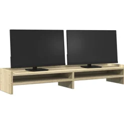 Elektronica*vidaXL Monitorstandaard 100x24x16 cm bewerkt hout kleurig Sonoma eiken