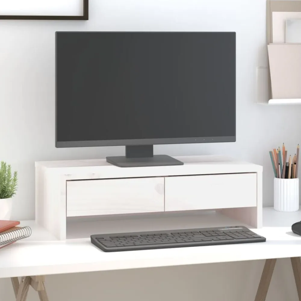 Monitorstandaard 50x27x15 cm massief grenenhout>vidaXL Outlet