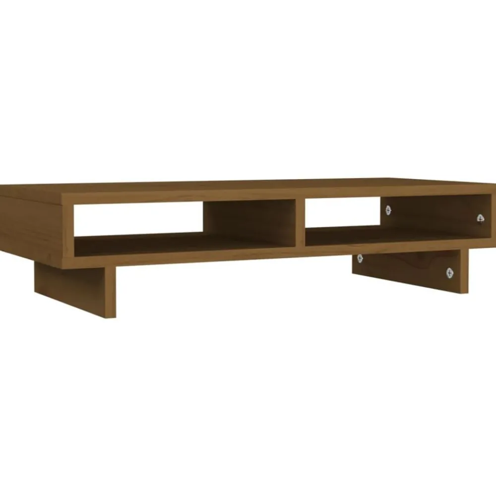 Monitorstandaard 60x27x14 cm massief grenenhout>vidaXL New