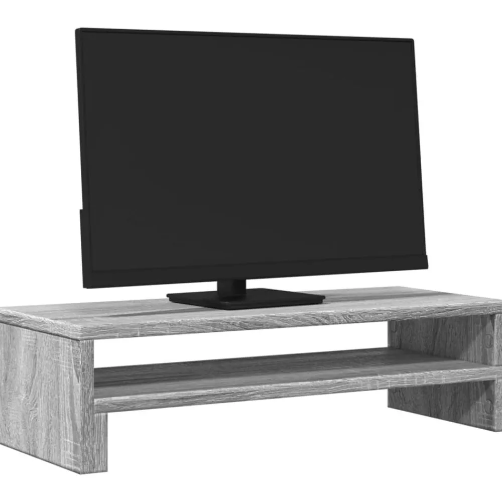 Elektronica*vidaXL Monitorstandaard 54x22x15 cm bewerkt hout eiken Grijs sonoma