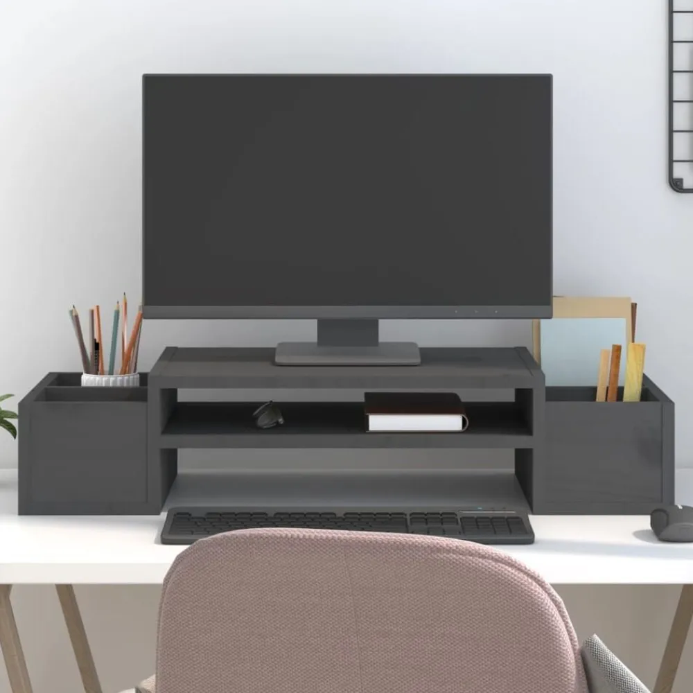 Monitorstandaard 70x27,5x15 cm massief grenenhout>vidaXL