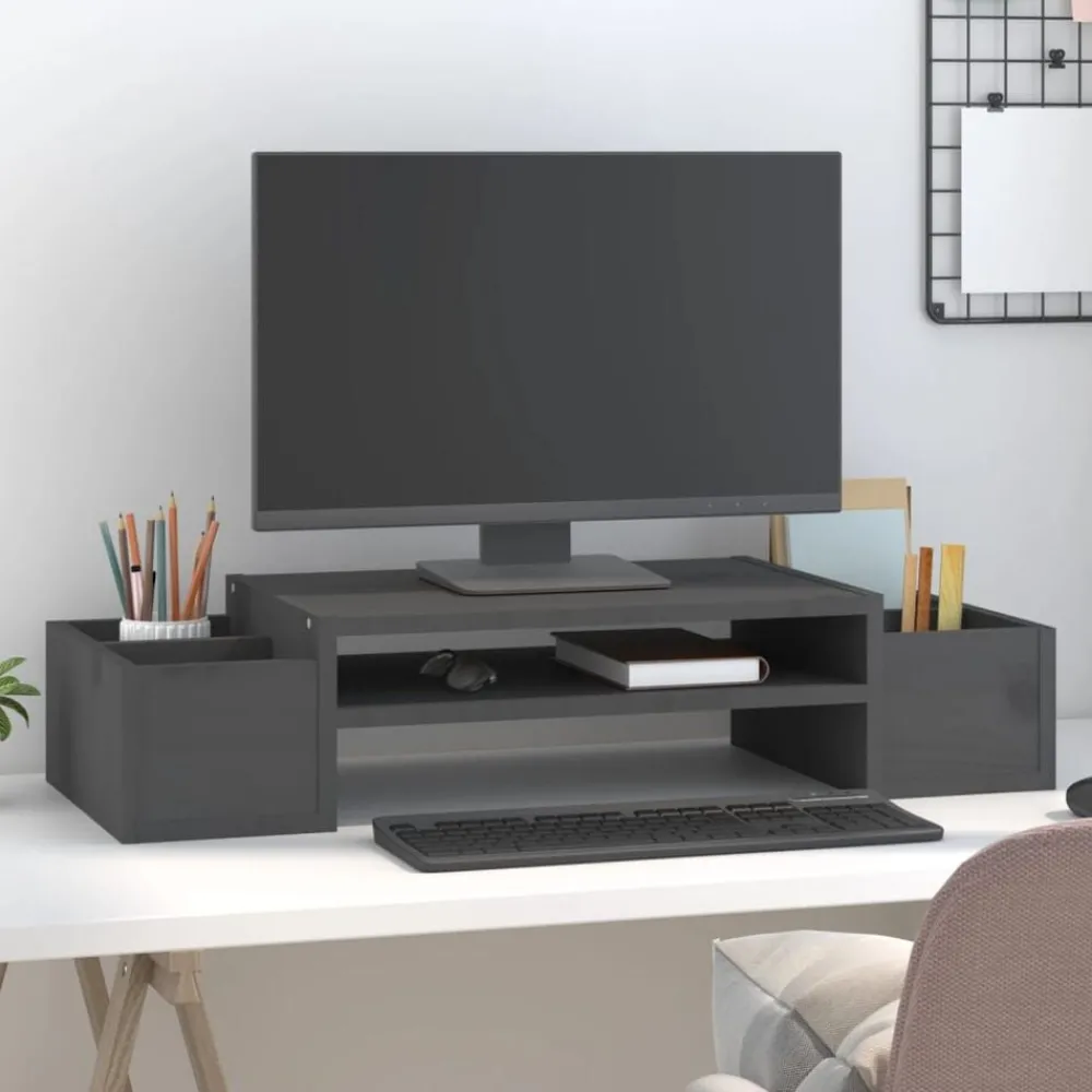 Monitorstandaard 70x27,5x15 cm massief grenenhout>vidaXL