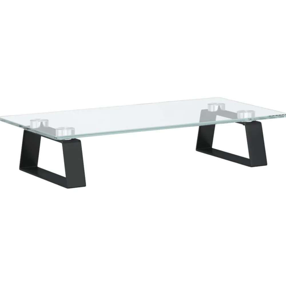Monitorstandaard 40x20x8 cm gehard glas en metaal>vidaXL Clearance