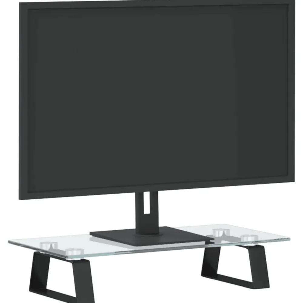 Monitorstandaard 40x20x8 cm gehard glas en metaal>vidaXL Clearance