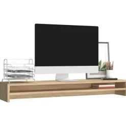 Monitorstandaard 100x24x13 cm bewerkt hout kleurig><noscript><img width=