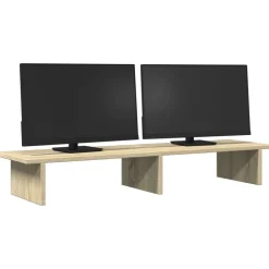 Elektronica*vidaXL Monitorstandaard 100x27x15 cm bewerkt hout kleurig Sonoma eiken