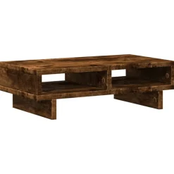 Elektronica*vidaXL Monitorstandaard 50x27x15 cm bewerkt hout kleurig Gerookt eiken