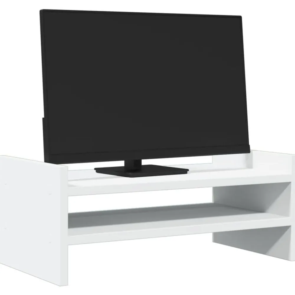 Elektronica*vidaXL Monitorstandaard 50x27x20 cm bewerkt hout Wit