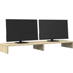 Elektronica*vidaXL Monitorstandaard 100x27x10 cm bewerkt hout kleurig Sonoma eiken