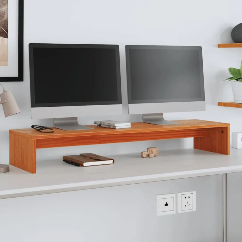 Monitorstandaard 100x27x15 cm massief grenenhout>vidaXL Discount