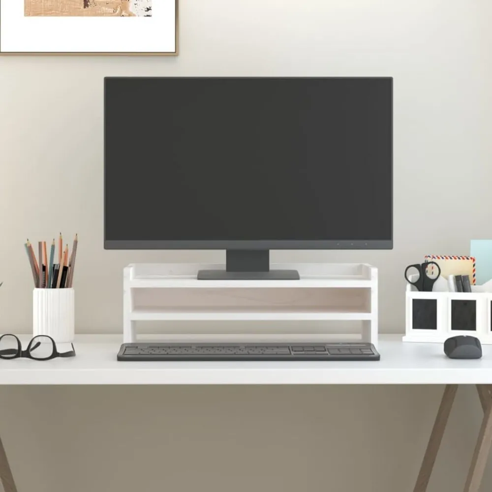Monitorstandaard 50x24x16 cm massief grenenhout>vidaXL Sale
