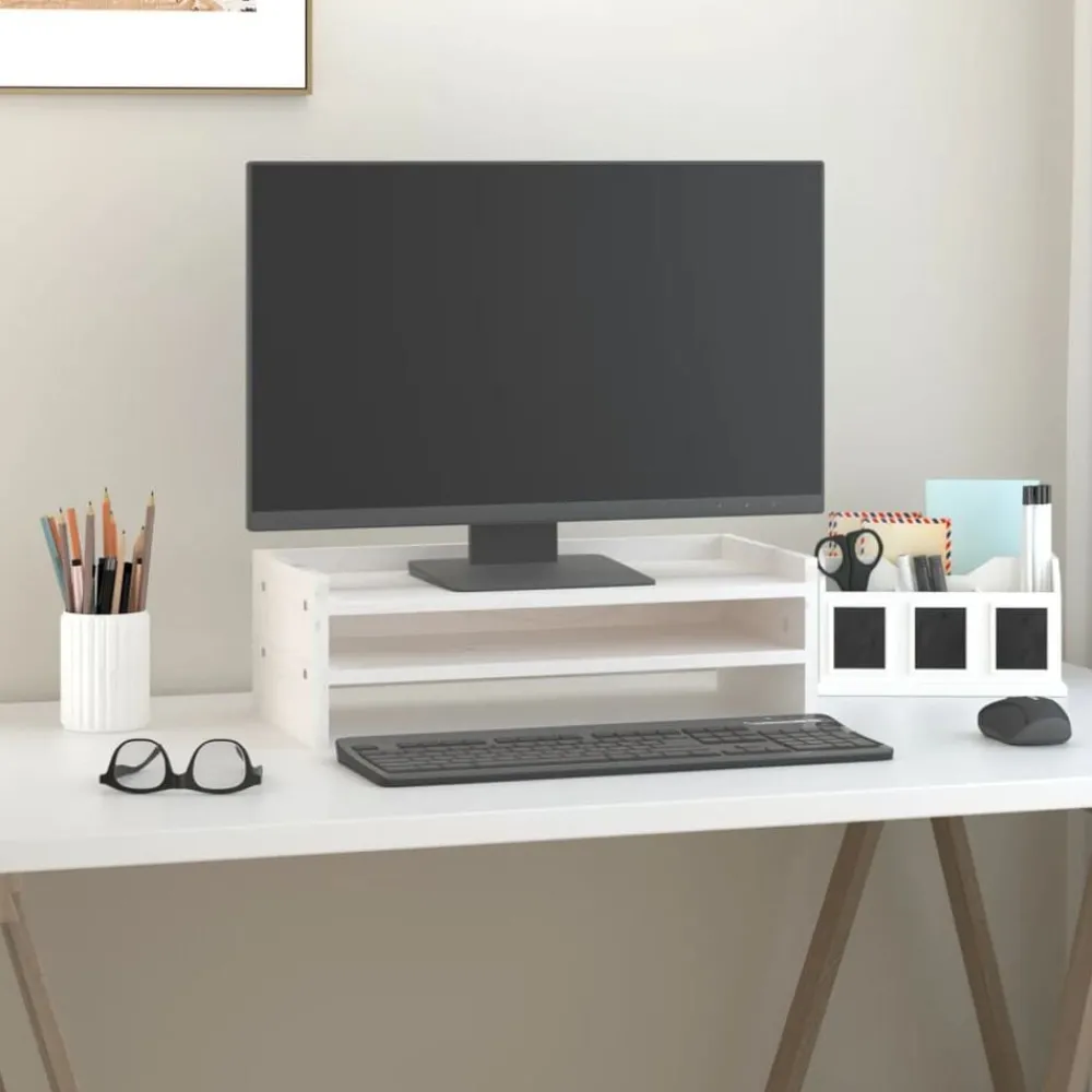 Monitorstandaard 50x24x16 cm massief grenenhout>vidaXL Sale