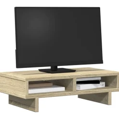 Elektronica*vidaXL Monitorstandaard 50x27x15 cm bewerkt hout kleurig Sonoma eiken