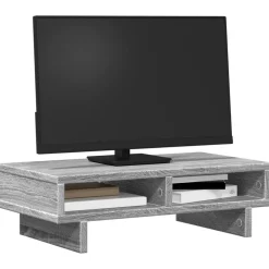 Elektronica*vidaXL Monitorstandaard 50x27x15 cm bewerkt hout eiken Grijs sonoma