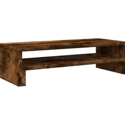 Elektronica*vidaXL Monitorstandaard 54x22x15 cm bewerkt hout kleurig Gerookt eiken