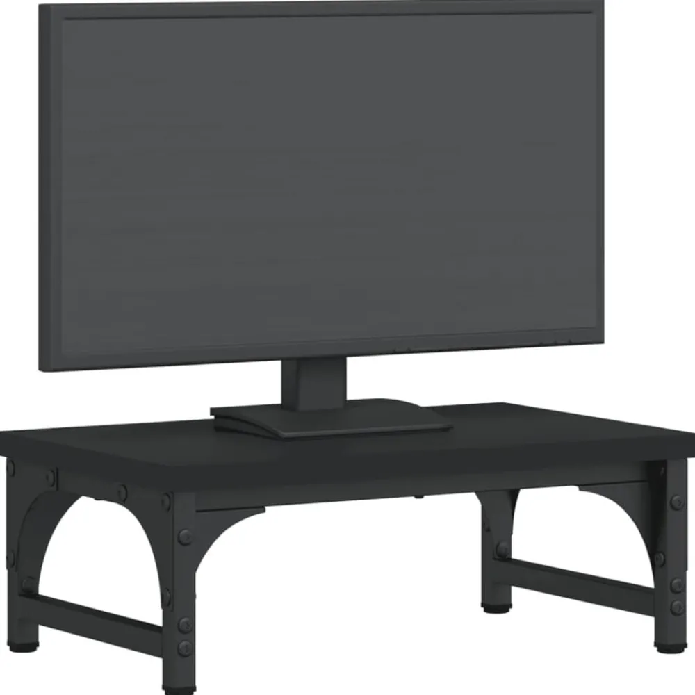Elektronica*vidaXL Monitorstandaard 37x23x14 cm bewerkt hout Zwart