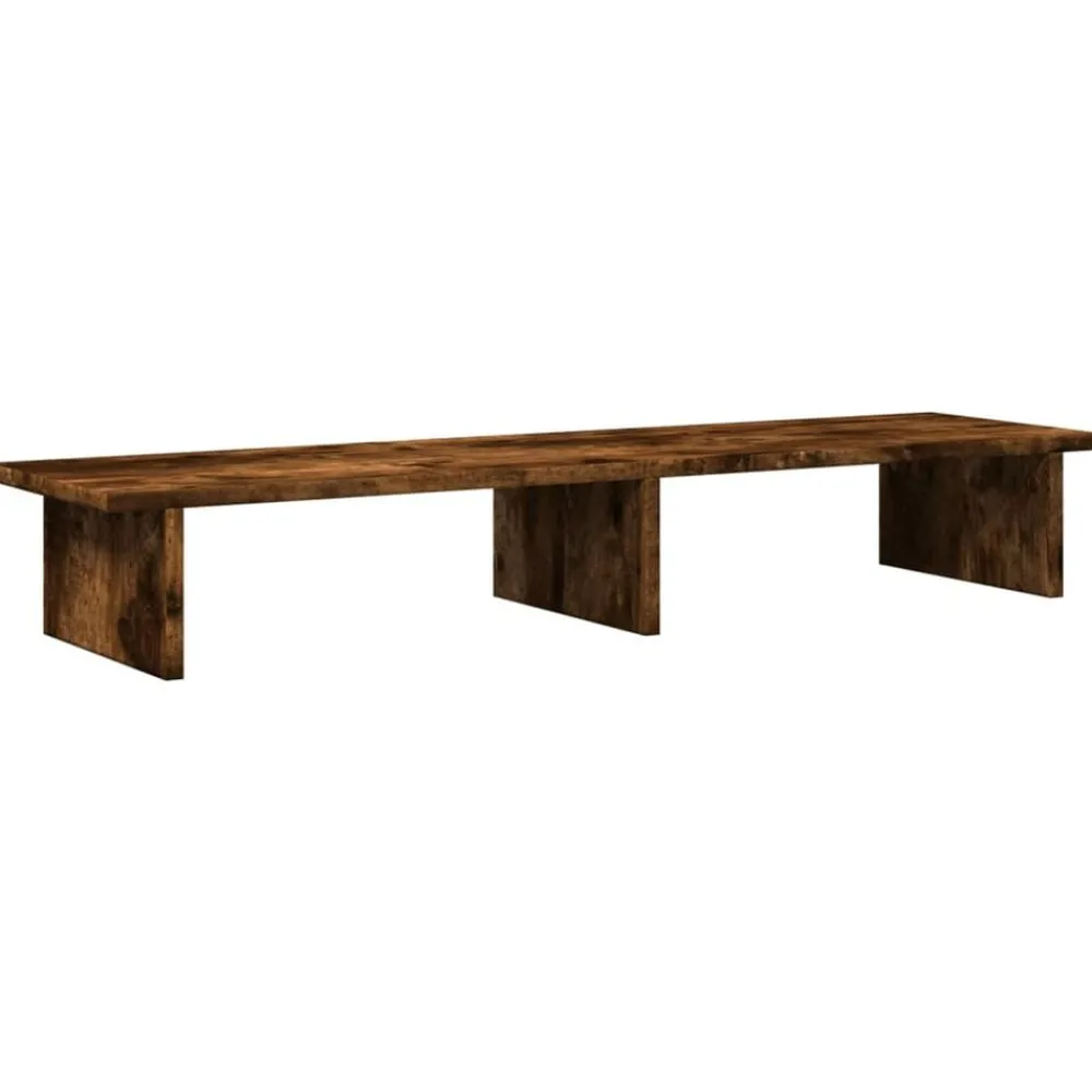 Elektronica*vidaXL Monitorstandaard 100x27x15 cm bewerkt hout kleurig Gerookt eiken