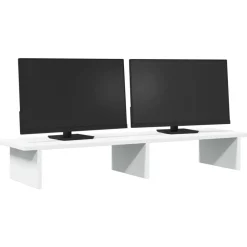 Elektronica*vidaXL Monitorstandaard 100x27x15 cm bewerkt hout Wit