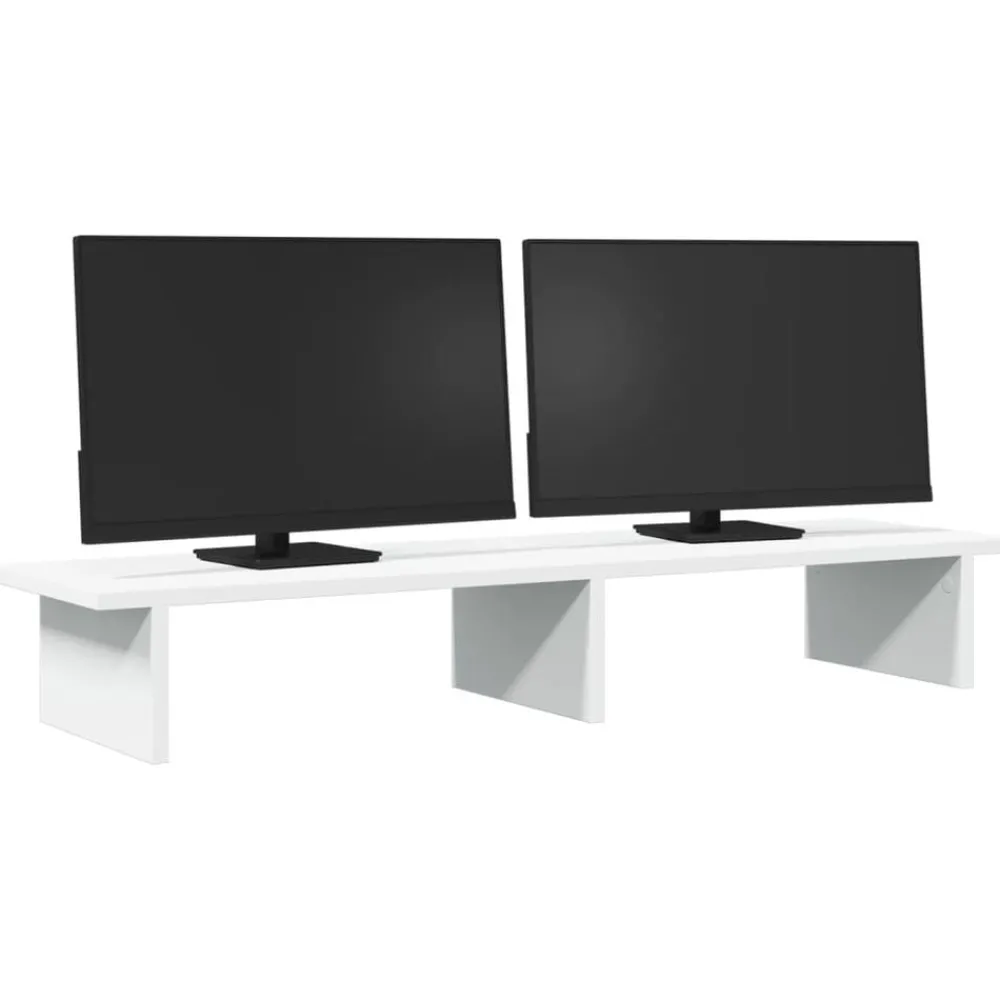 Elektronica*vidaXL Monitorstandaard 100x27x15 cm bewerkt hout Wit