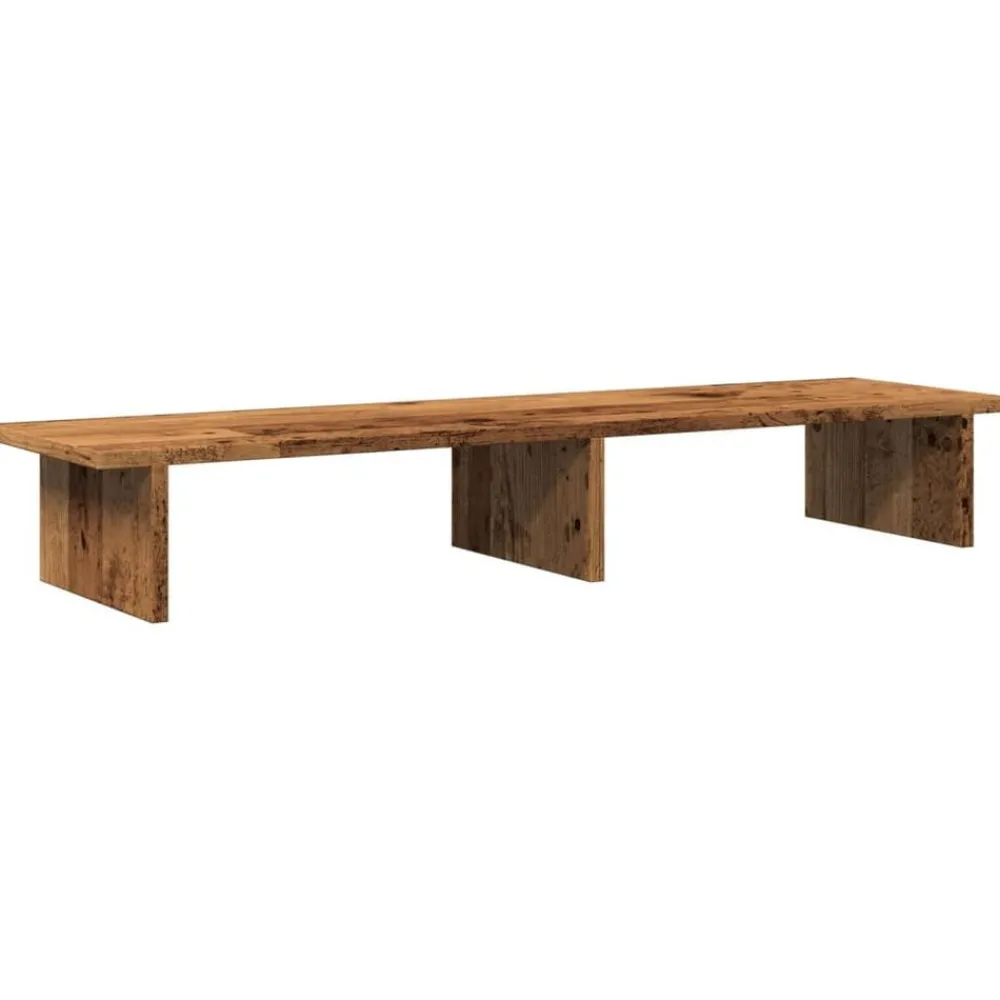 Elektronica*vidaXL Monitorstandaard 100x27x15 cm bewerkt hout kleurig Oud hout