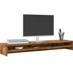 Monitorstandaard 100x24x13 cm bewerkt hout kleurig>vidaXL New