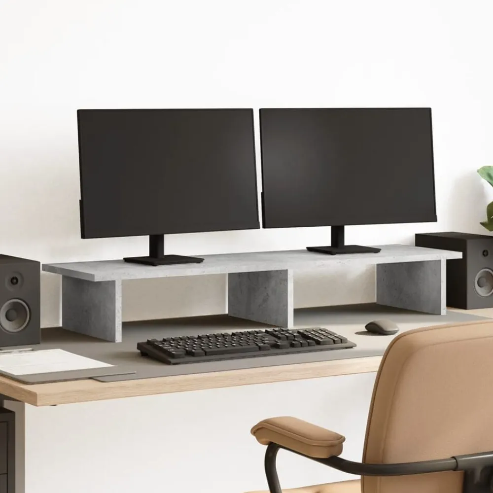 Monitorstandaard 100x27x15 cm bewerkt hout>vidaXL Outlet
