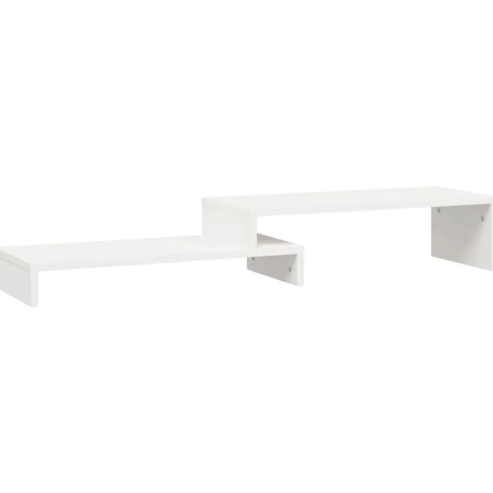 Elektronica*vidaXL Monitorstandaard (52-101)x22x14 cm massief grenenhout Wit