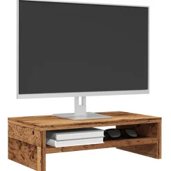 Tv-Meubels*vidaXL Monitorstandaard 42x24x13 cm bewerkt hout kleurig Oud hout
