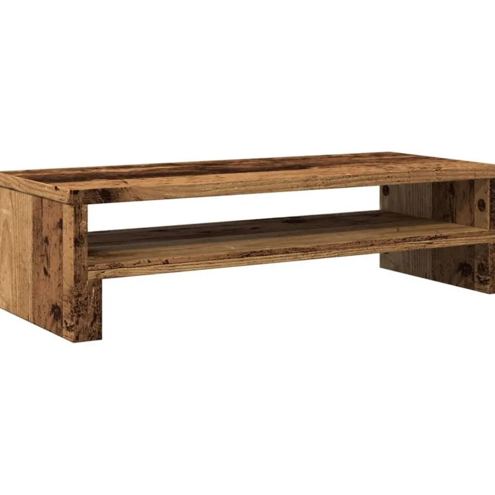 Elektronica*vidaXL Monitorstandaard 54x22x15 cm bewerkt hout kleurig Oud hout