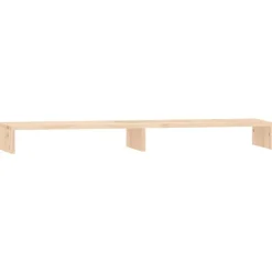 Elektronica*vidaXL Monitorstandaard 100x27x10 cm massief grenenhout Naturel