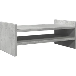 Elektronica*vidaXL Monitorstandaard 50x27x20 cm bewerkt hout Betongrijs