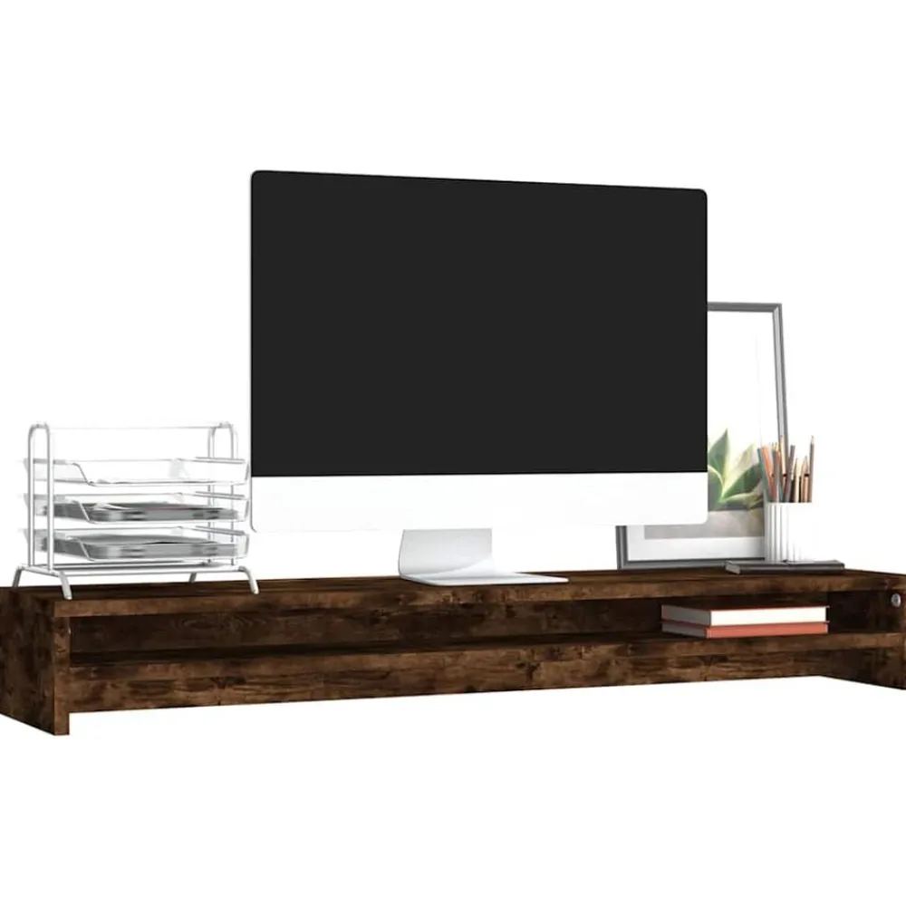 Monitorstandaard 100x24x13 cm bewerkt hout kleurig>vidaXL New