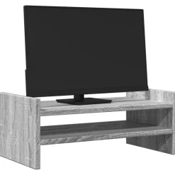 Elektronica*vidaXL Monitorstandaard 50x27x20 cm bewerkt hout eiken Grijs sonoma