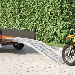 Voertuigonderdelen & -Accessoires*vidaXL Motorcycle Ramp 680 kg Zilver 680 kg Aluminium
