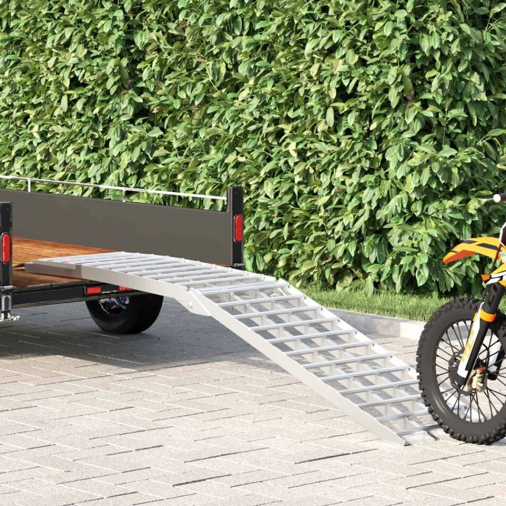 Voertuigonderdelen & -Accessoires*vidaXL Motorcycle Ramp 680 kg Zilver 680 kg Aluminium
