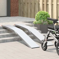 Motorcycle Ramp 680 kg 2 pcs Zilver 205 x 28 x 5 cm Aluminium><noscript><img width=
