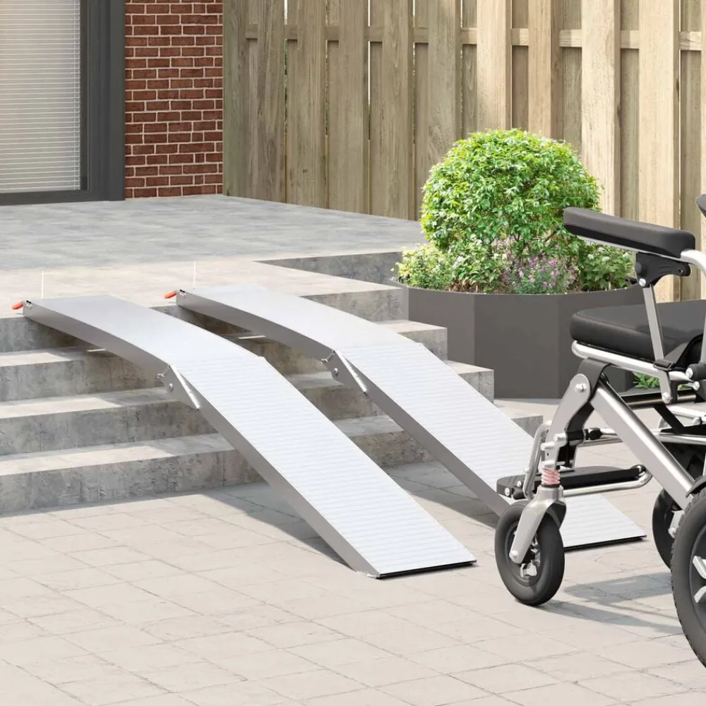 Motorcycle Ramp 680 kg 2 pcs Zilver 205 x 28 x 5 cm Aluminium>vidaXL Hot